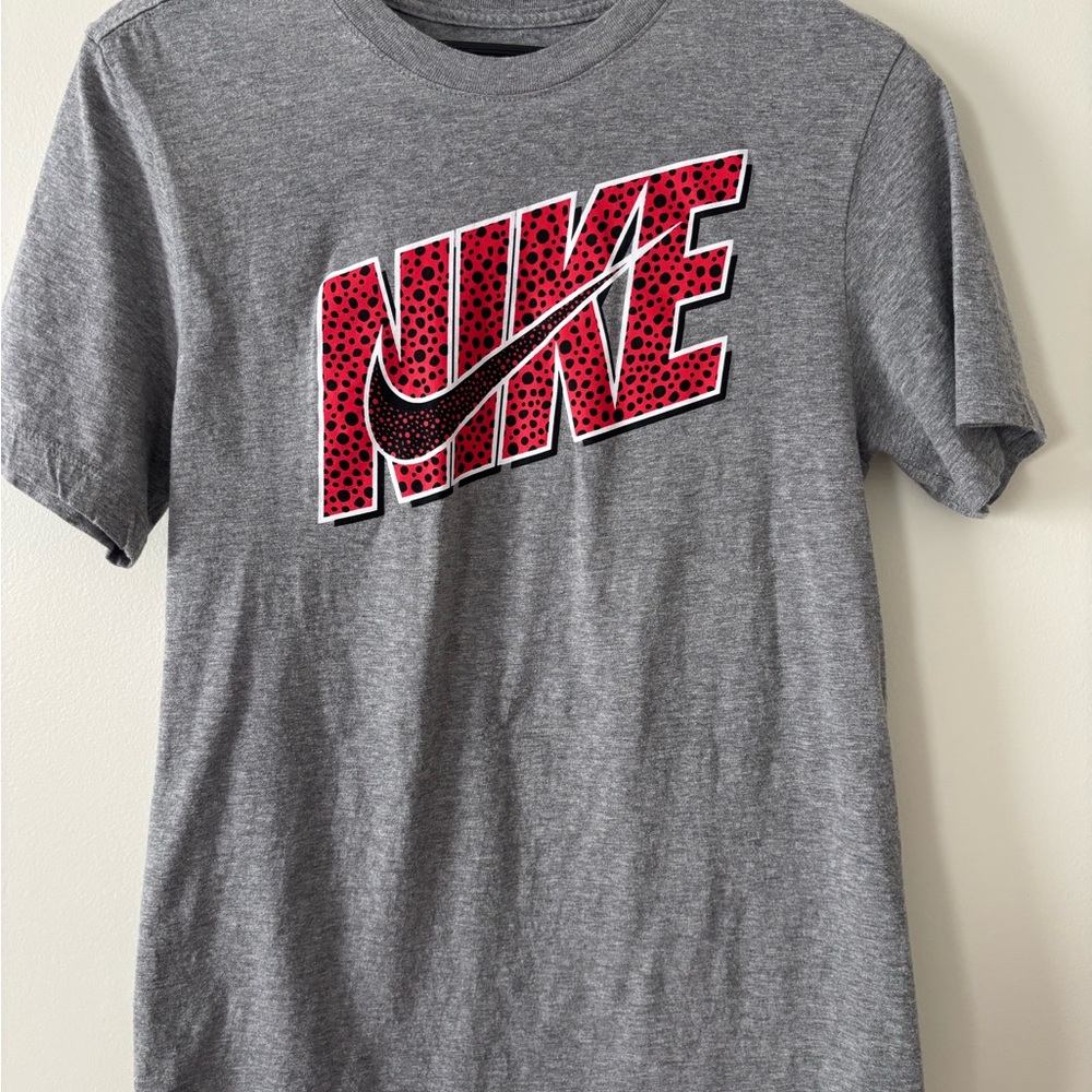 Nike Gray T-Shirt with Red Logo